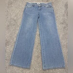 Austin Landing, Pearl Trim Waist, Wide Leg Jeans
